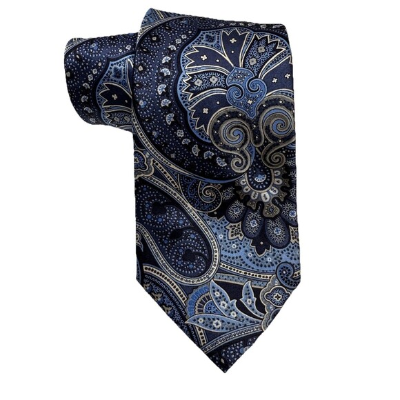 Bloomingdale’s The Men’s Store Blue Paisley Silk Neck Tie New - Picture 1 of 6